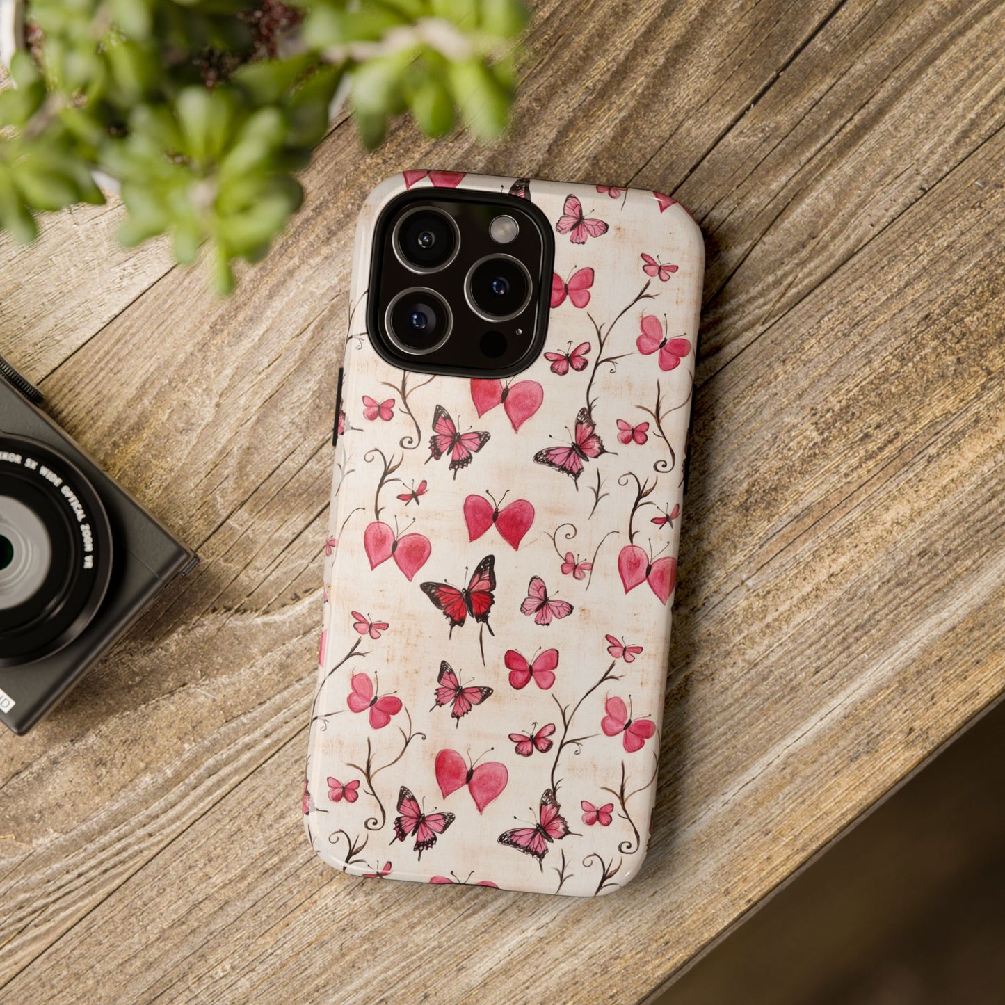 Pink Hearts & Butterflies Case