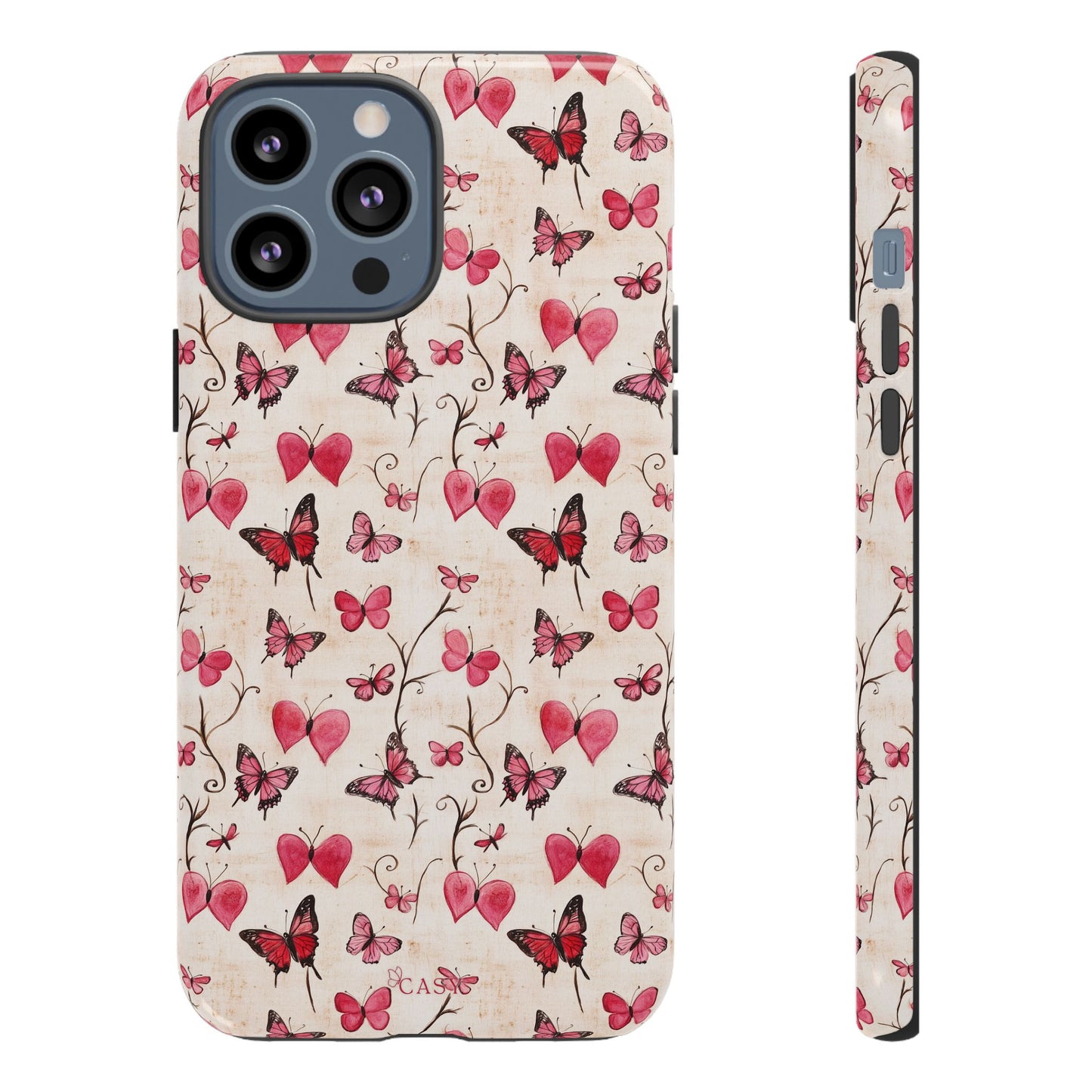 Pink Hearts & Butterflies | Love in Flight Phone Case