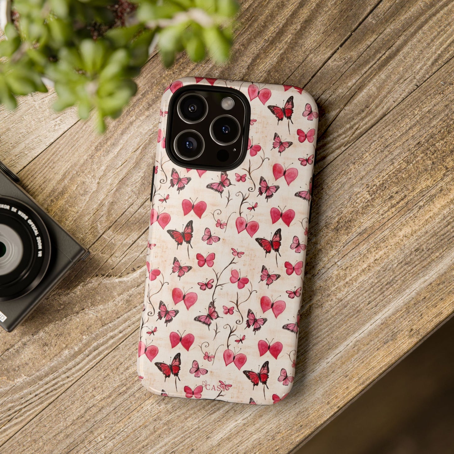 Pink Hearts & Butterflies | Love in Flight Phone Case