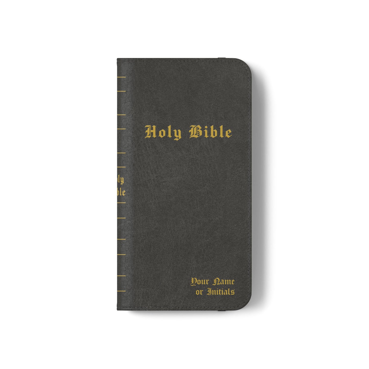 Holy Bible Personalized Phone Wallet | Custom Name or Initials - Black