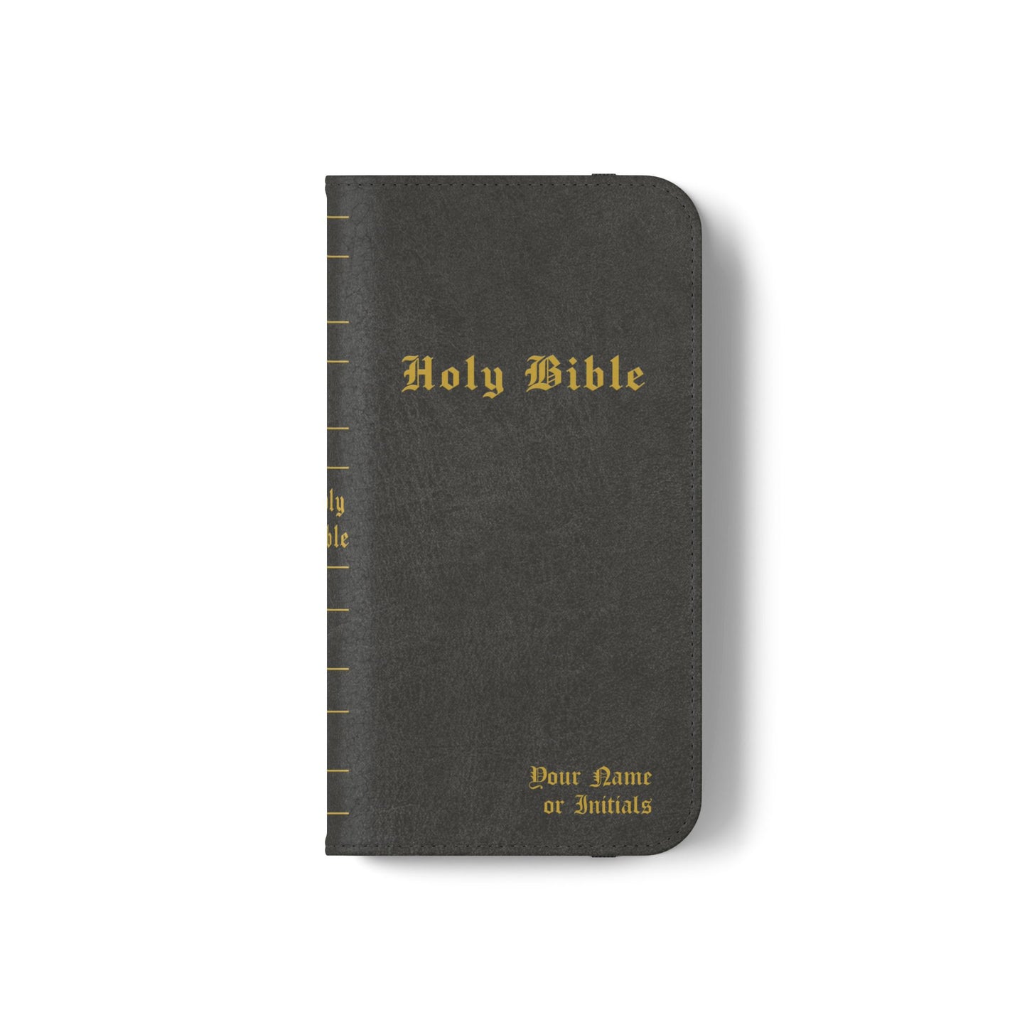 Holy Bible Personalized Phone Wallet | Custom Name or Initials - Black