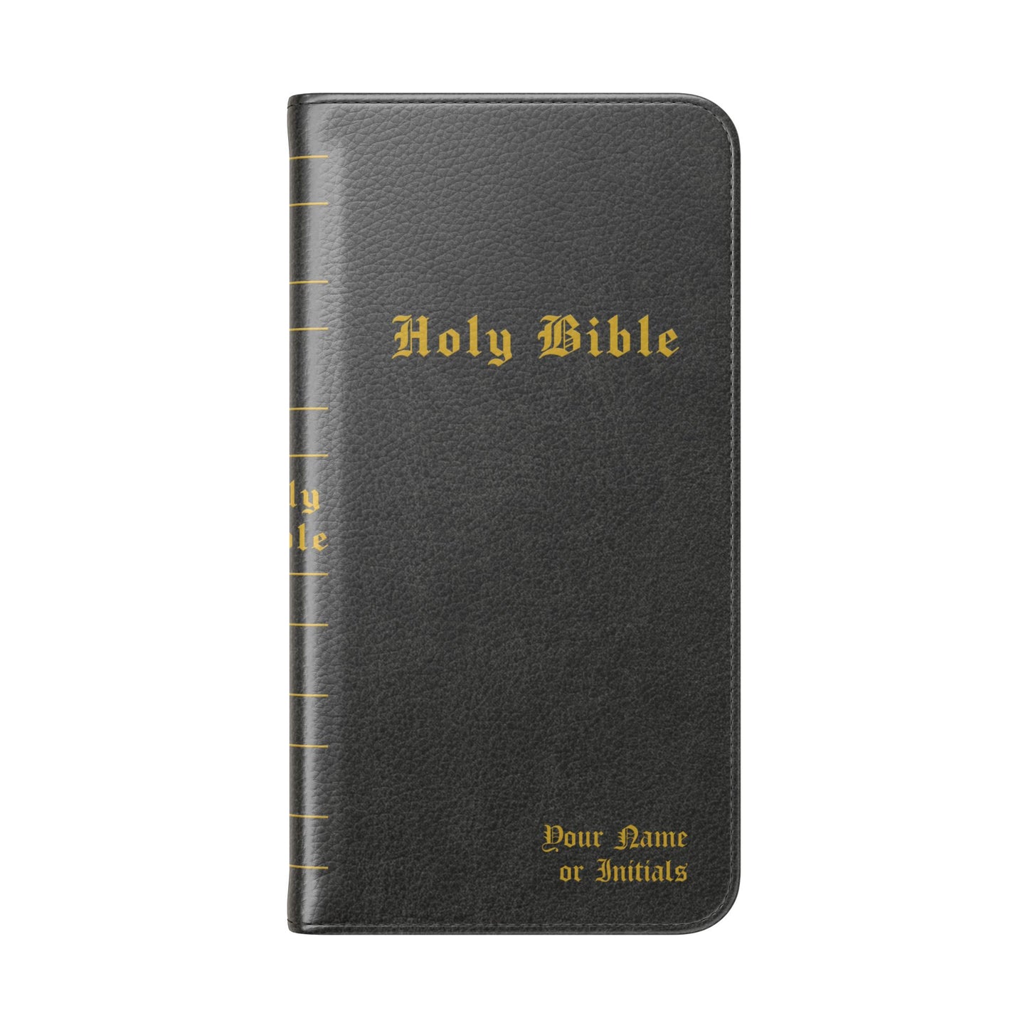 Holy Bible Personalized Phone Wallet | Custom Name or Initials - Black