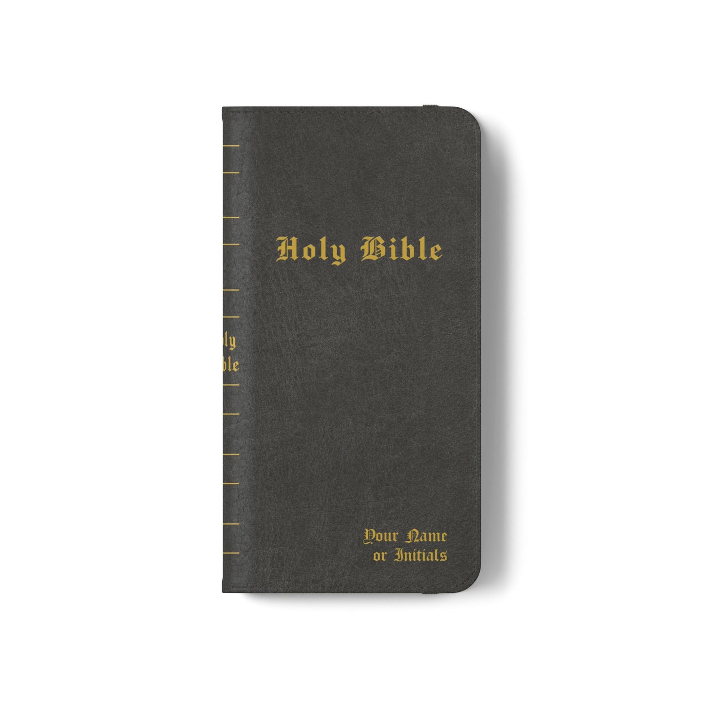 Holy Bible Personalized Phone Wallet | Custom Name or Initials - Black