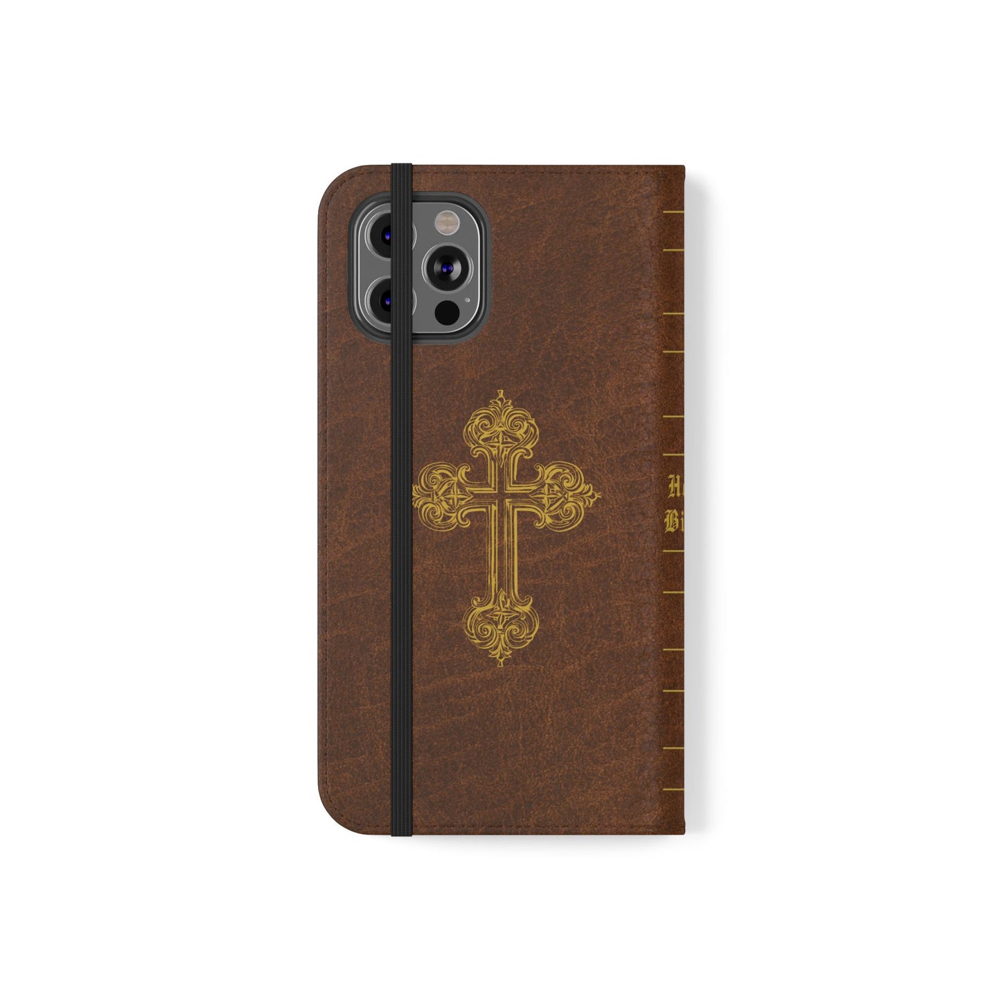 Holy Bible Personalized Phone Wallet | Custom Name or Initials - Brown