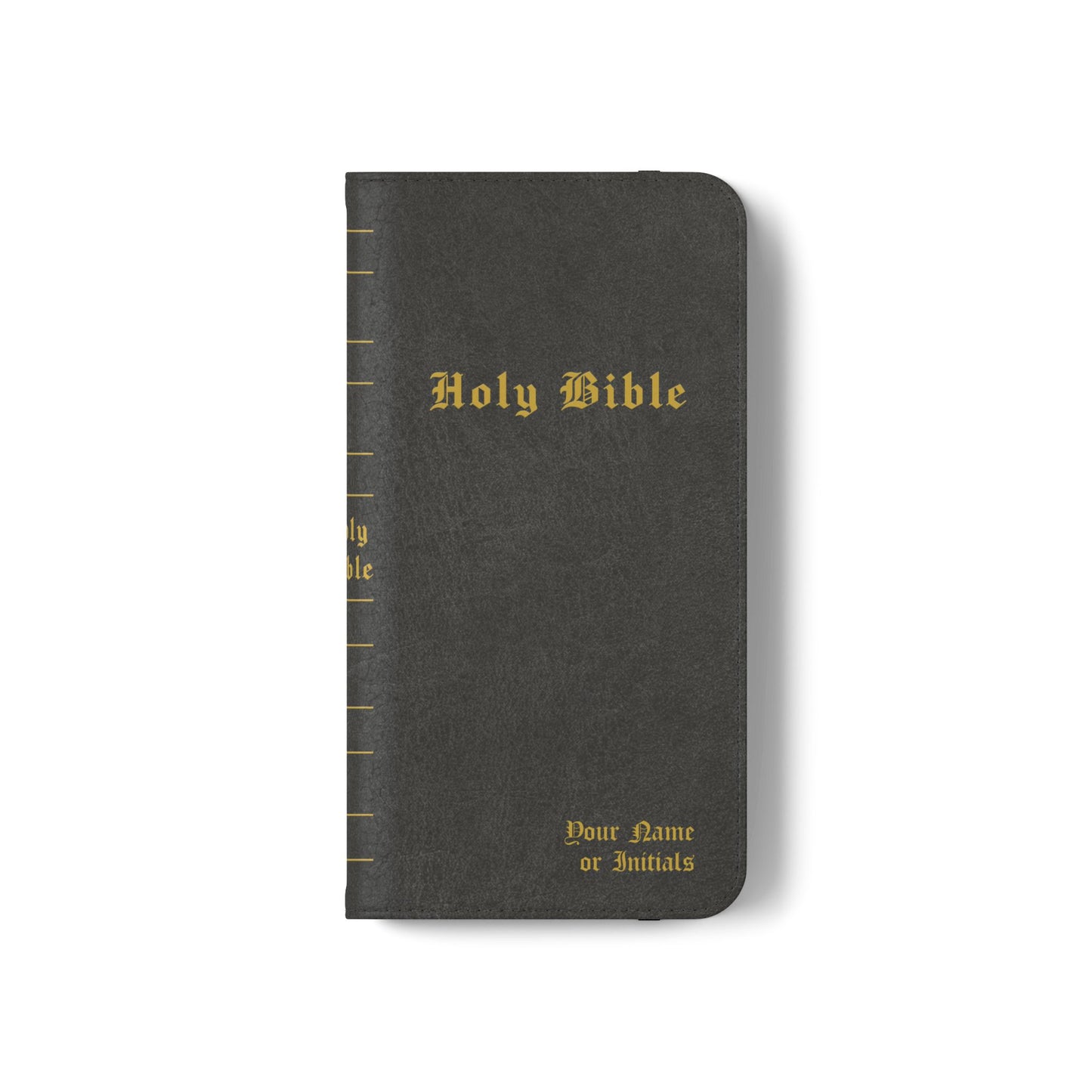 Holy Bible Personalized Phone Wallet | Custom Name or Initials - Black
