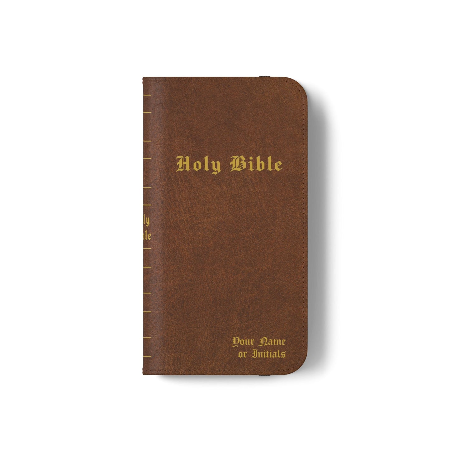 Holy Bible Personalized Phone Wallet | Custom Name or Initials - Brown