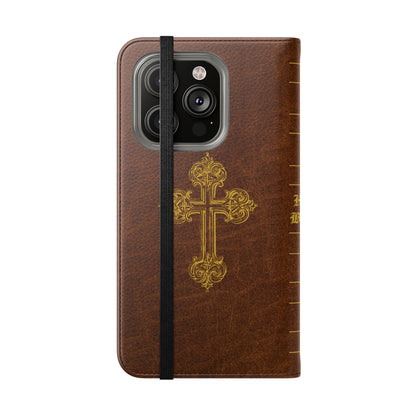 Holy Bible Personalized Phone Wallet | Custom Name or Initials - Brown