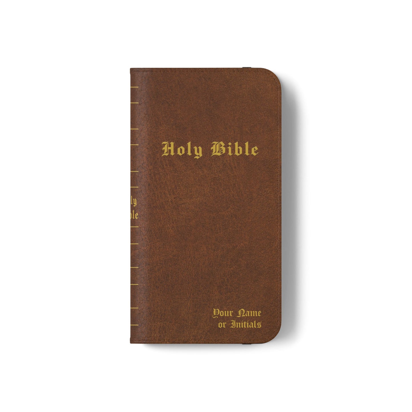 Holy Bible Personalized Phone Wallet | Custom Name or Initials - Brown