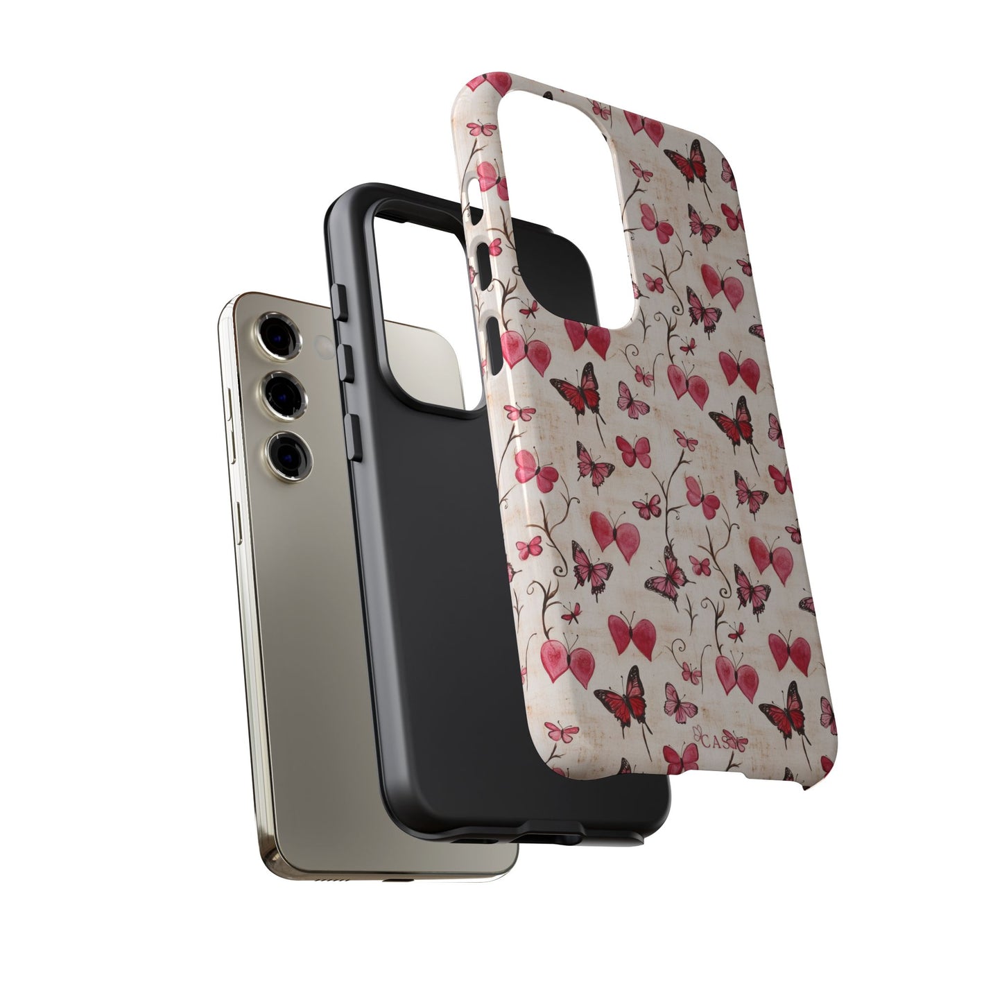 Pink Hearts & Butterflies | Love in Flight Phone Case