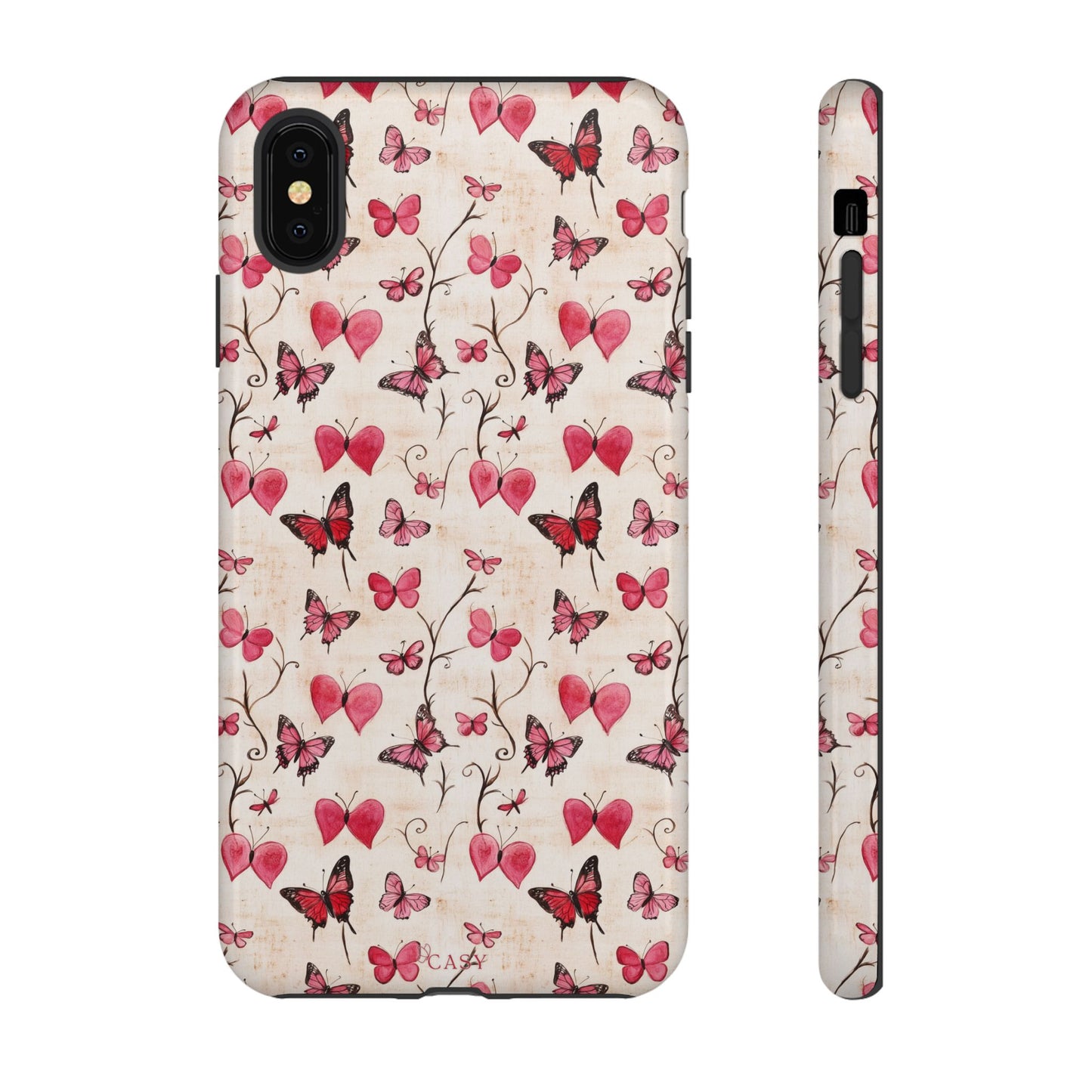 Pink Hearts & Butterflies | Love in Flight Phone Case
