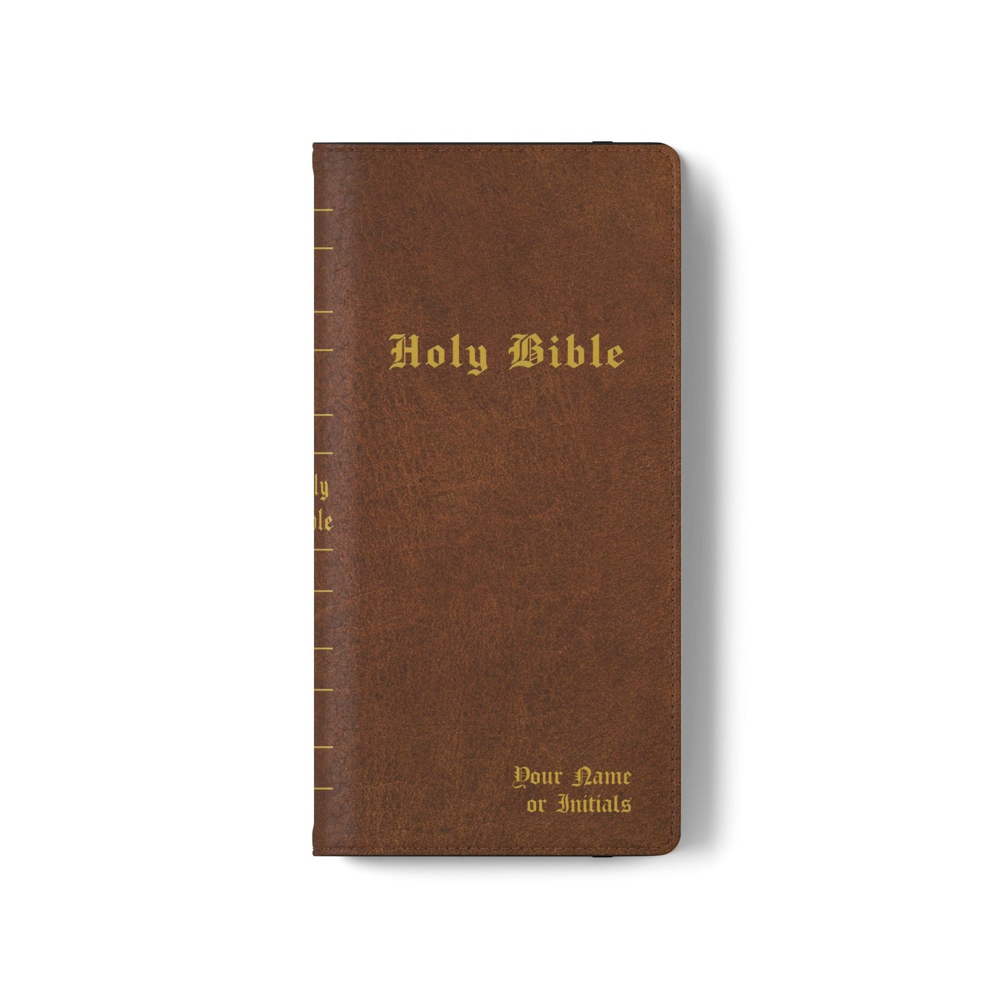 Holy Bible Personalized Phone Wallet | Custom Name or Initials - Brown