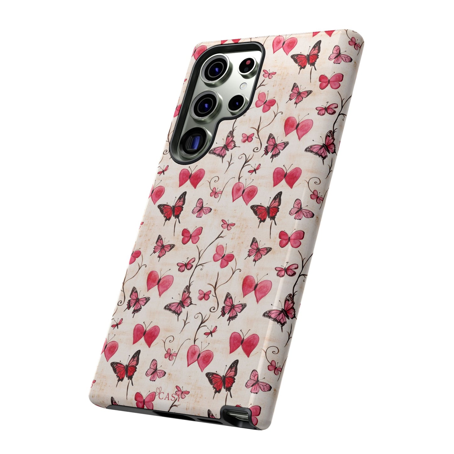 Pink Hearts & Butterflies | Love in Flight Phone Case
