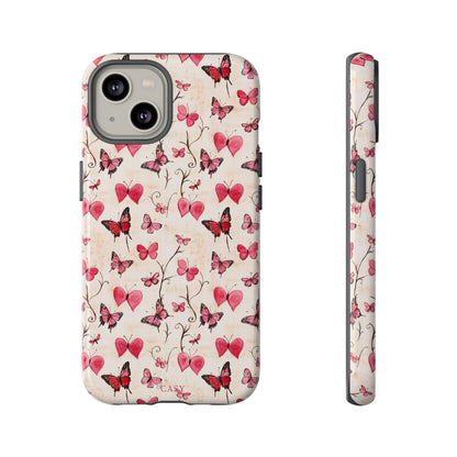 Pink Hearts & Butterflies | Love in Flight Phone Case