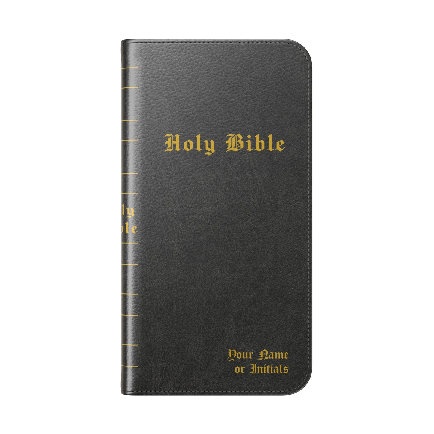 Holy Bible Personalized Phone Wallet | Custom Name or Initials - Black