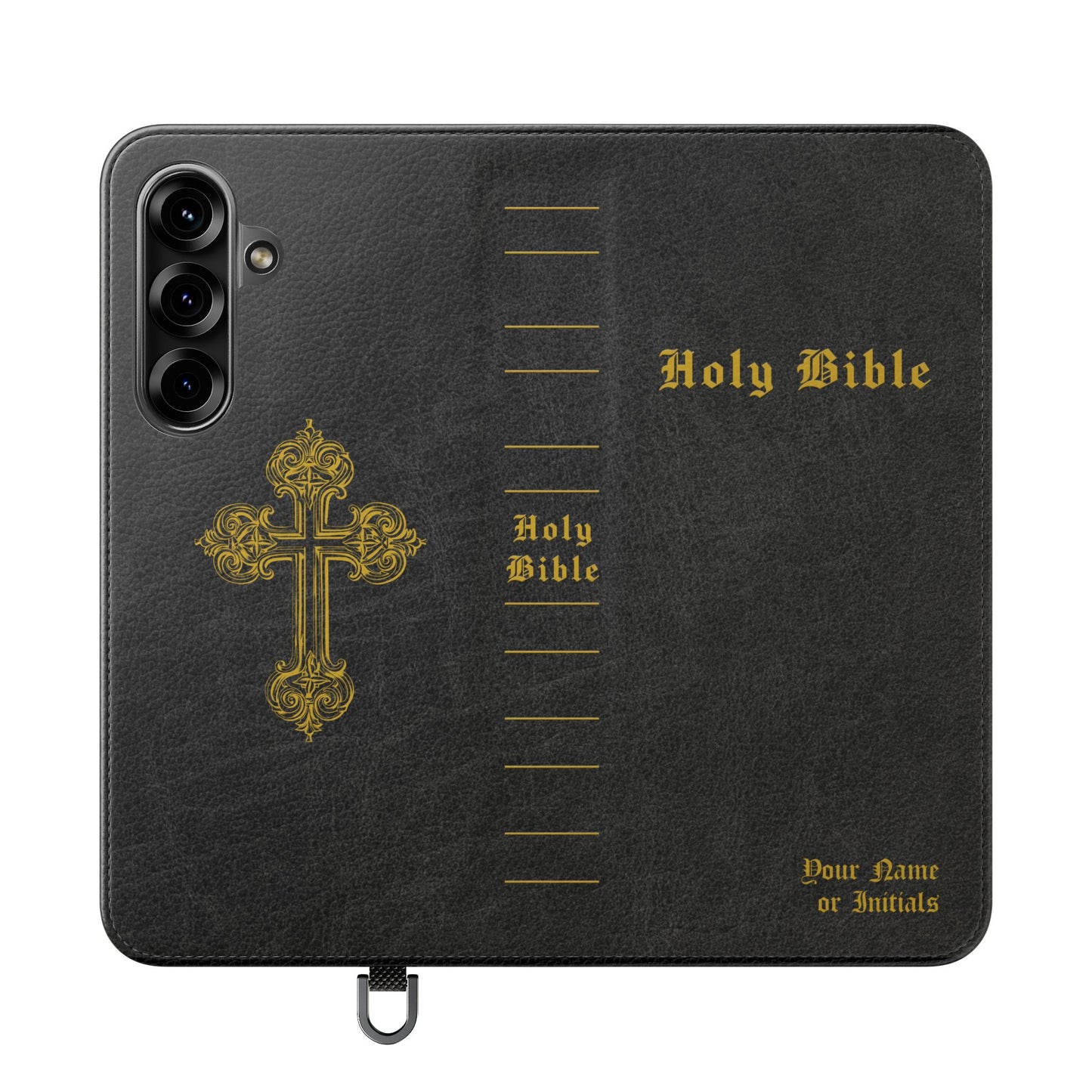 Holy Bible Personalized Phone Wallet | Custom Name or Initials - Black