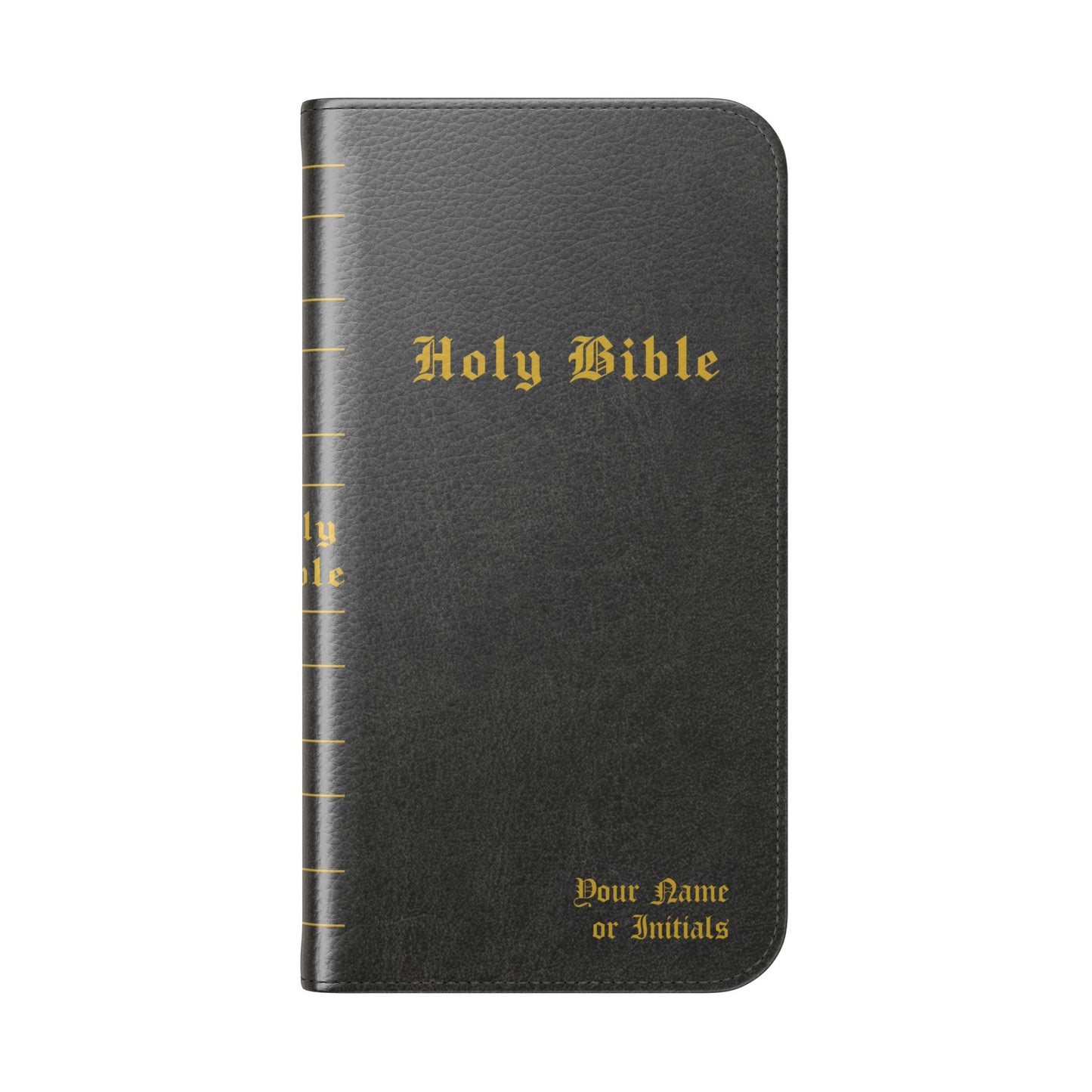 Holy Bible Personalized Phone Wallet | Custom Name or Initials - Black
