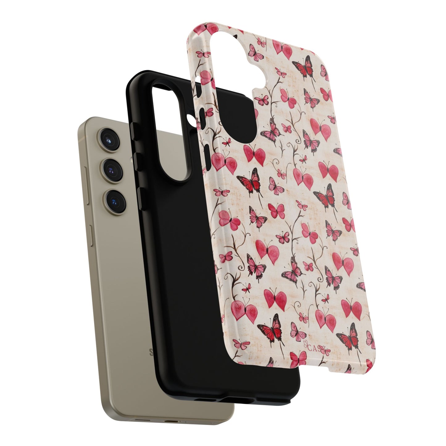 Pink Hearts & Butterflies | Love in Flight Phone Case