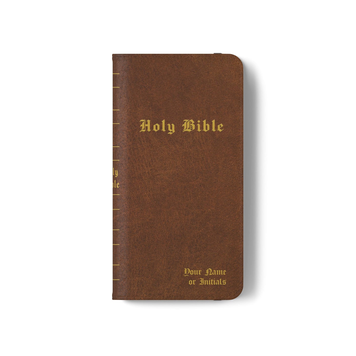 Holy Bible Personalized Phone Wallet | Custom Name or Initials - Brown