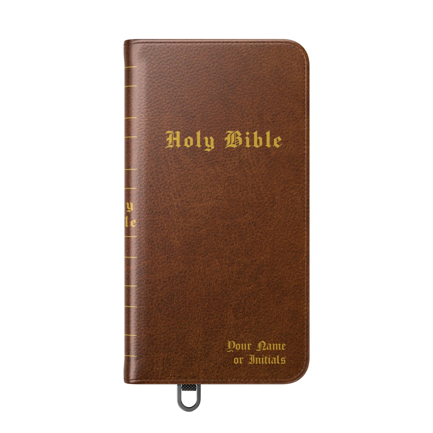 Holy Bible Personalized Phone Wallet | Custom Name or Initials - Brown
