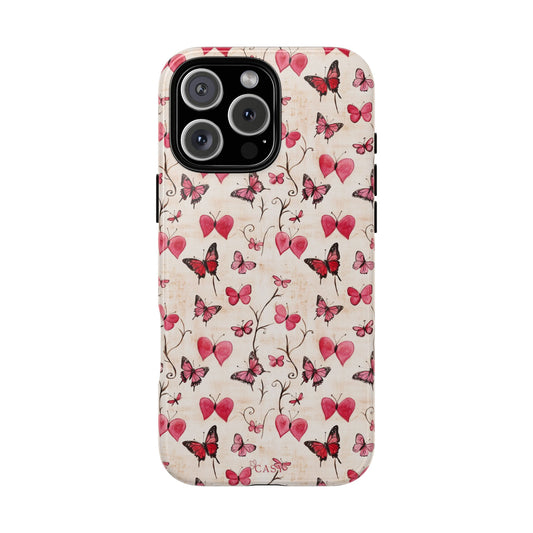 Pink Hearts & Butterflies | Love in Flight Phone Case