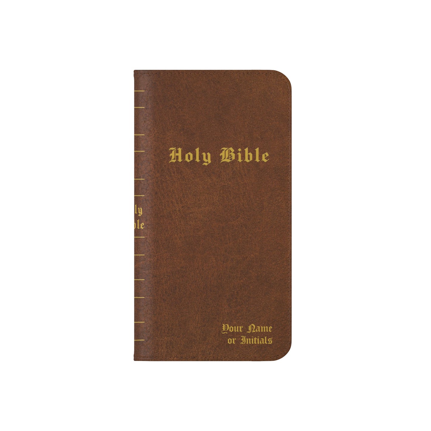 Holy Bible Personalized Phone Wallet | Custom Name or Initials - Brown