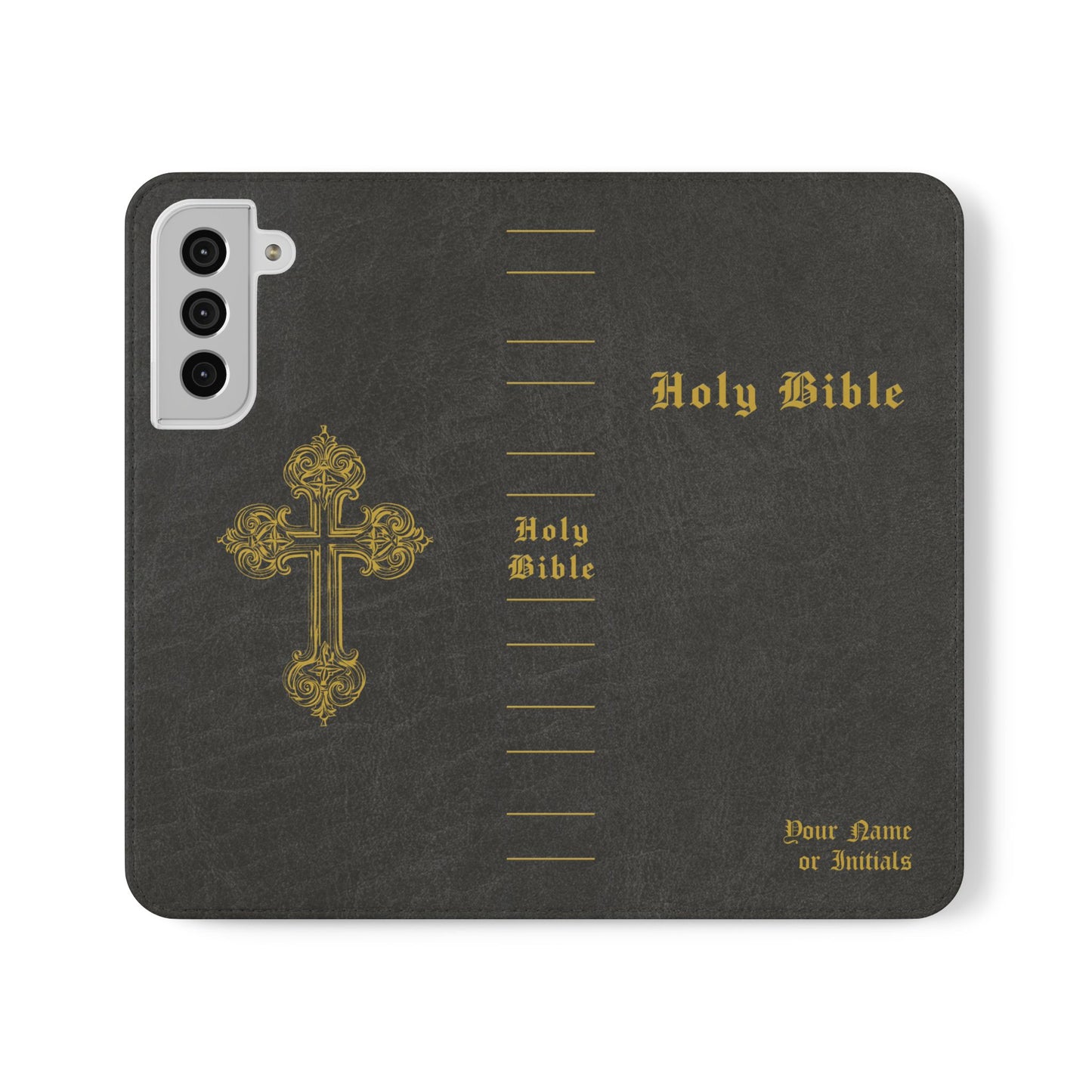 Holy Bible Personalized Phone Wallet | Custom Name or Initials - Black