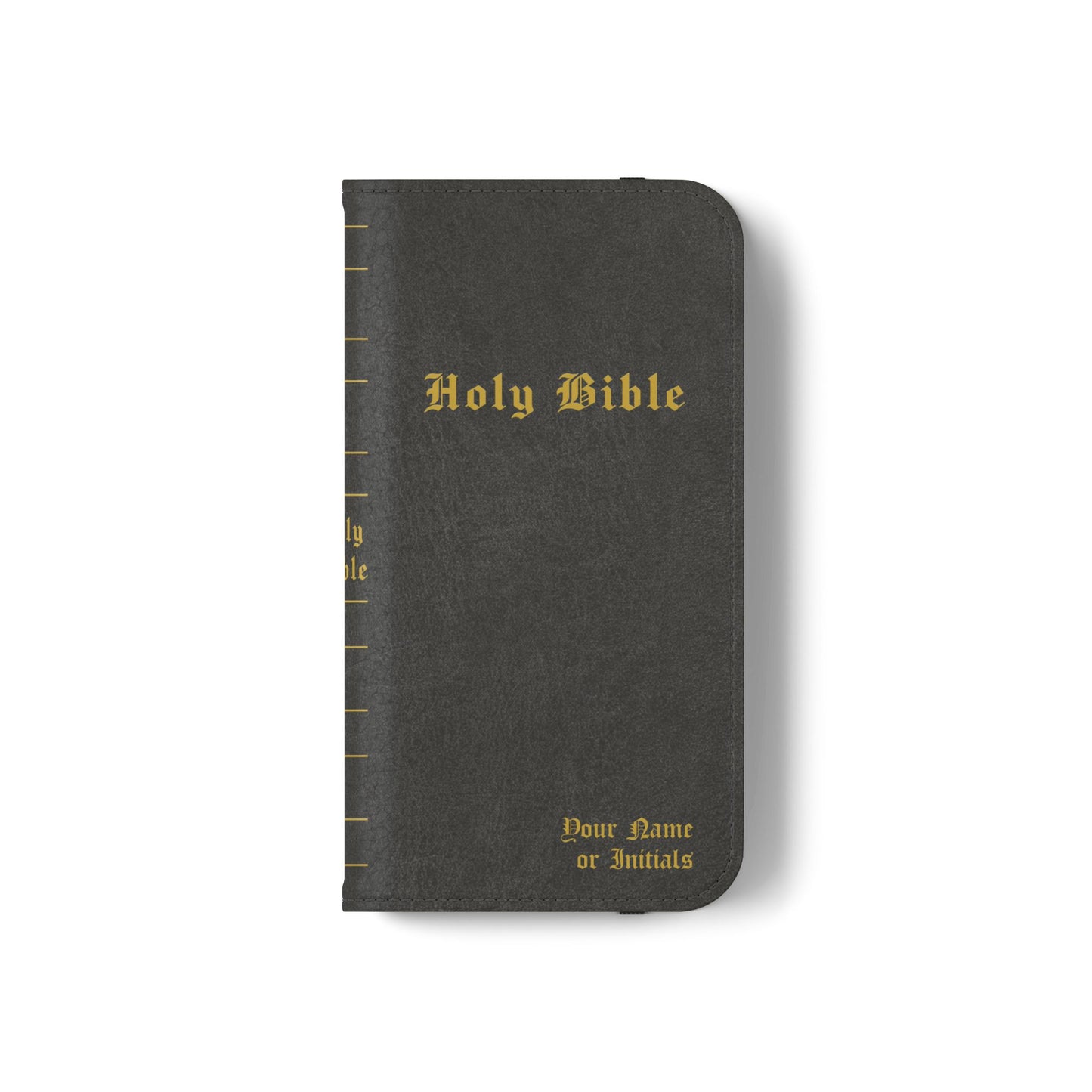 Holy Bible Personalized Phone Wallet | Custom Name or Initials - Black