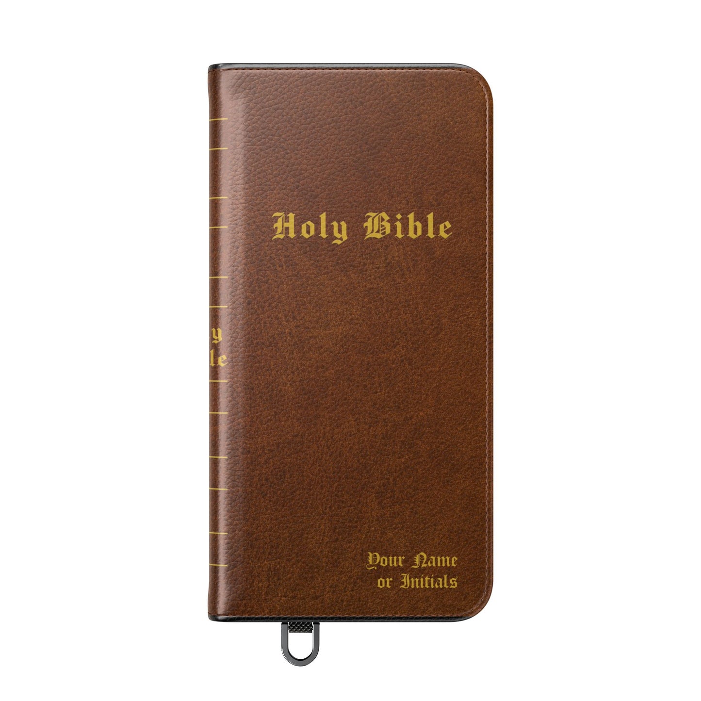 Holy Bible Personalized Phone Wallet | Custom Name or Initials - Brown