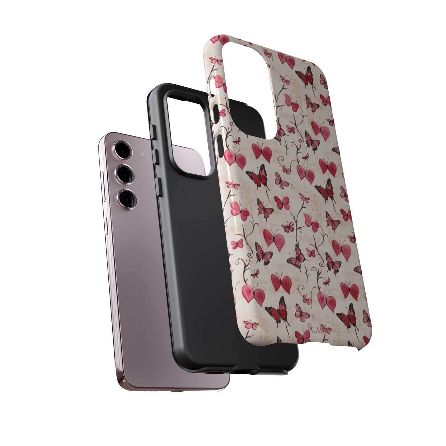 Pink Hearts & Butterflies | Love in Flight Phone Case