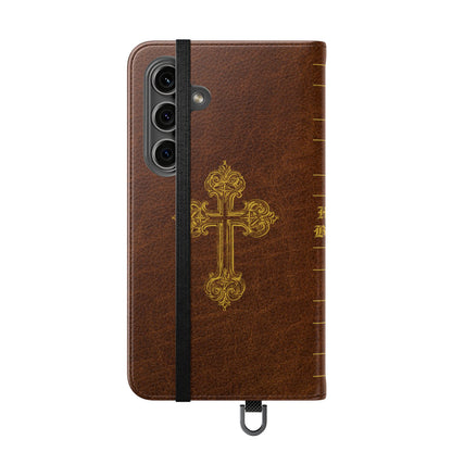 Holy Bible Personalized Phone Wallet | Custom Name or Initials - Brown