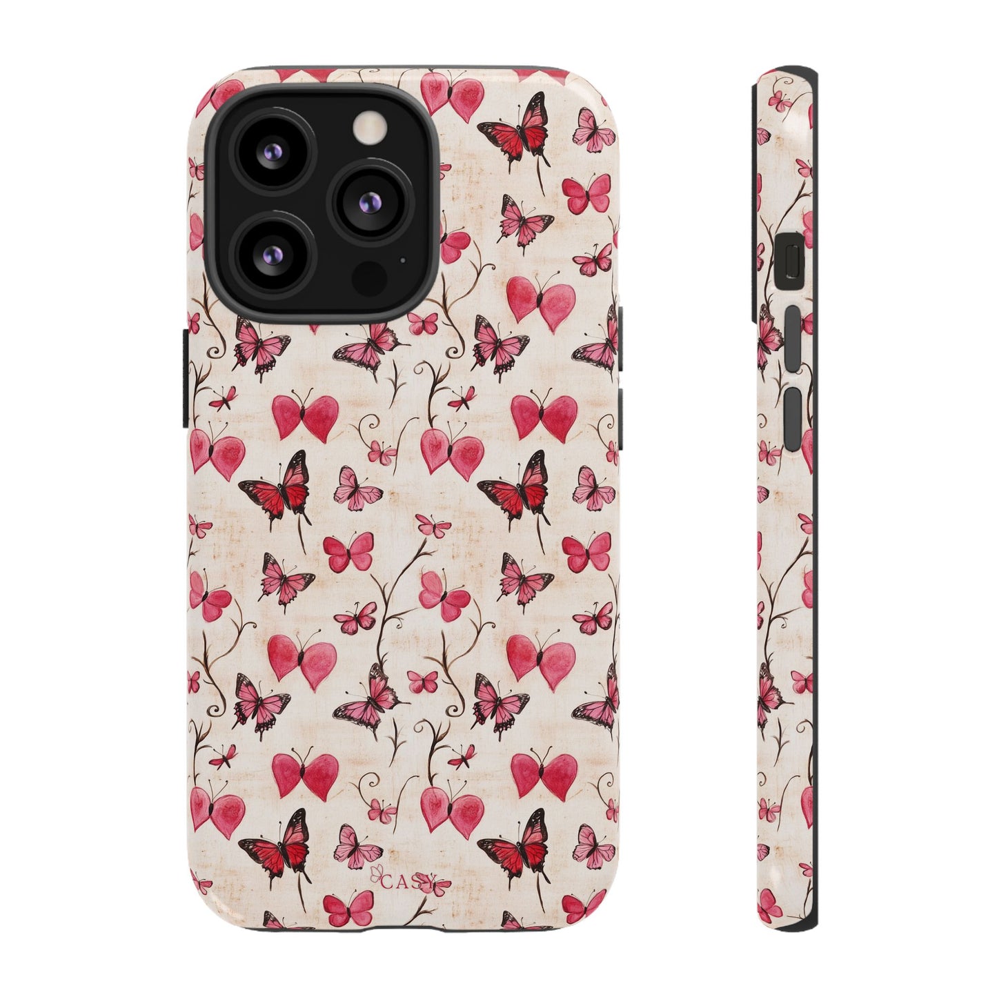 Pink Hearts & Butterflies | Love in Flight Phone Case