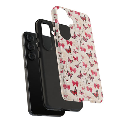 Pink Hearts & Butterflies | Love in Flight Phone Case