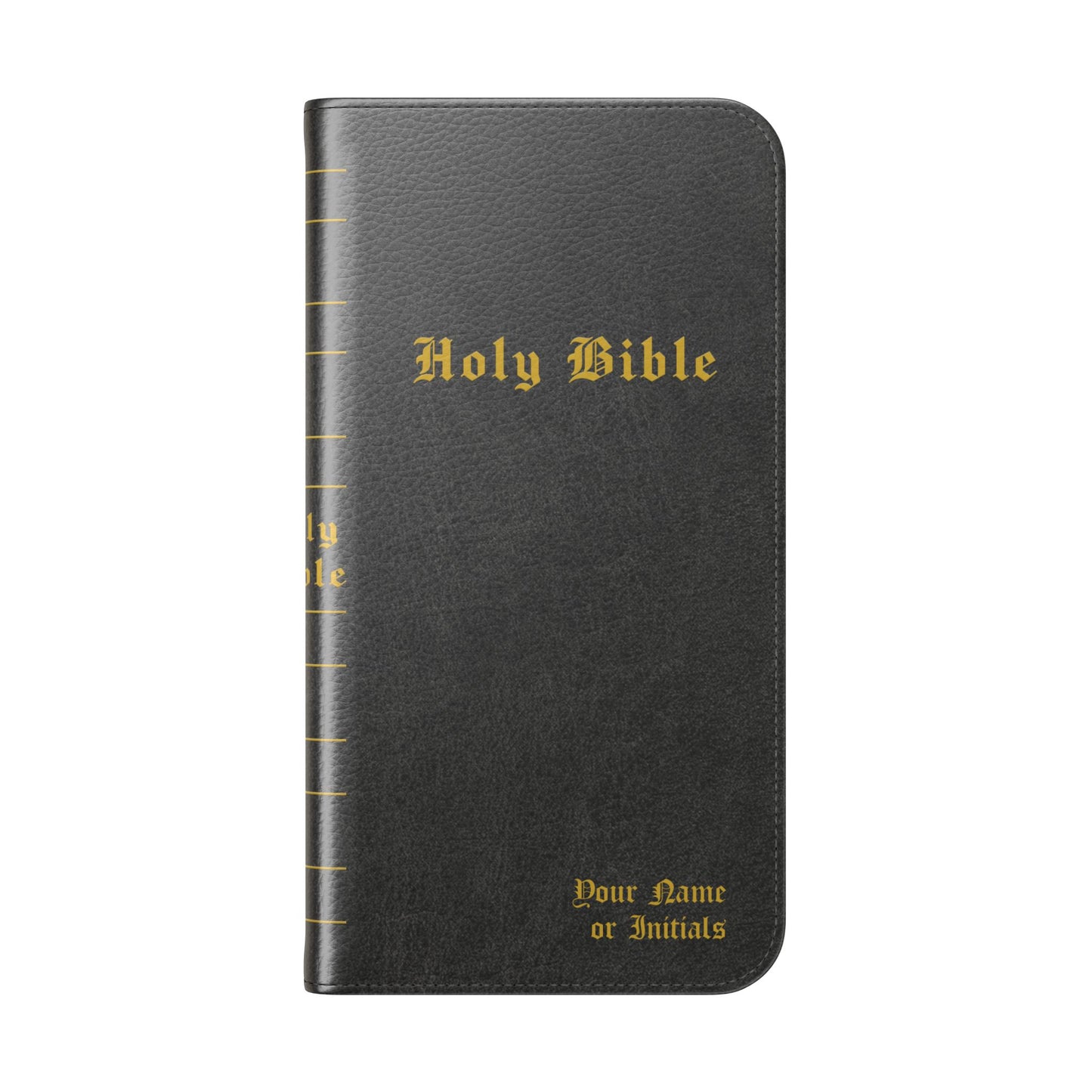 Holy Bible Personalized Phone Wallet | Custom Name or Initials - Black