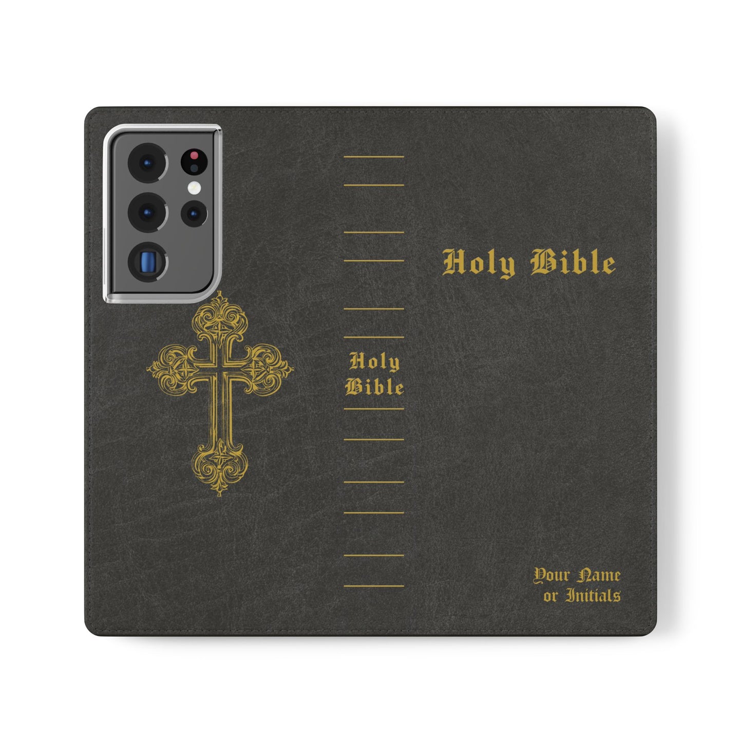 Holy Bible Personalized Phone Wallet | Custom Name or Initials - Black