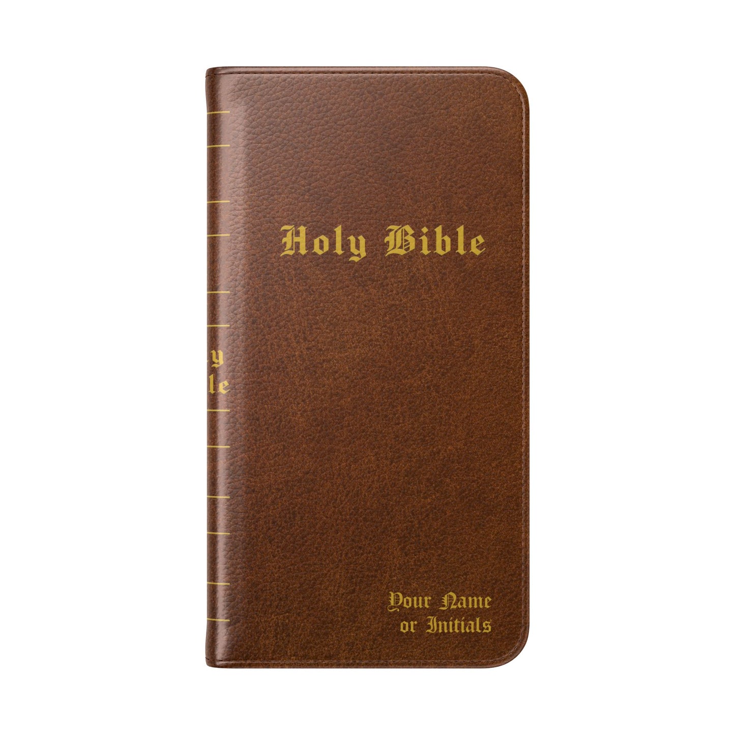 Holy Bible Personalized Phone Wallet | Custom Name or Initials - Brown