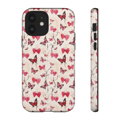 Pink Hearts & Butterflies | Love in Flight Phone Case