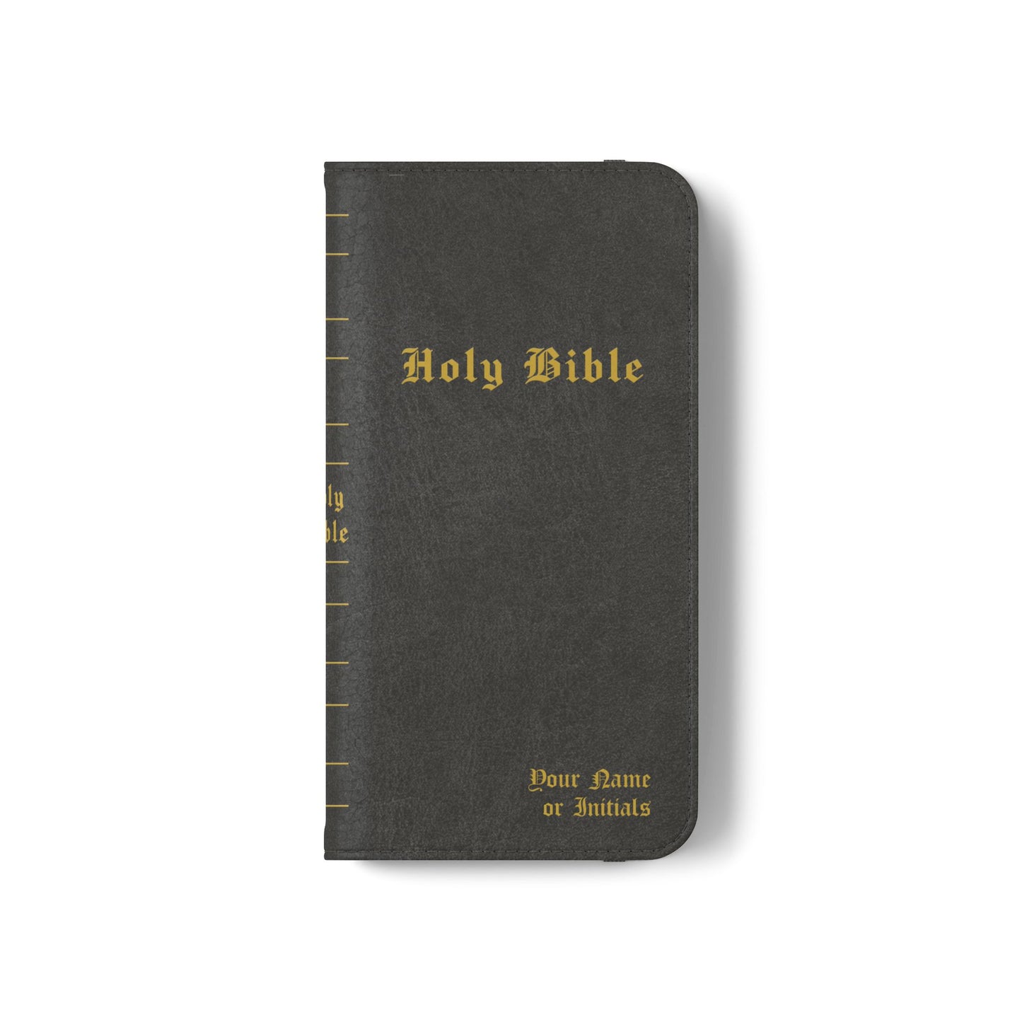 Holy Bible Personalized Phone Wallet | Custom Name or Initials - Black