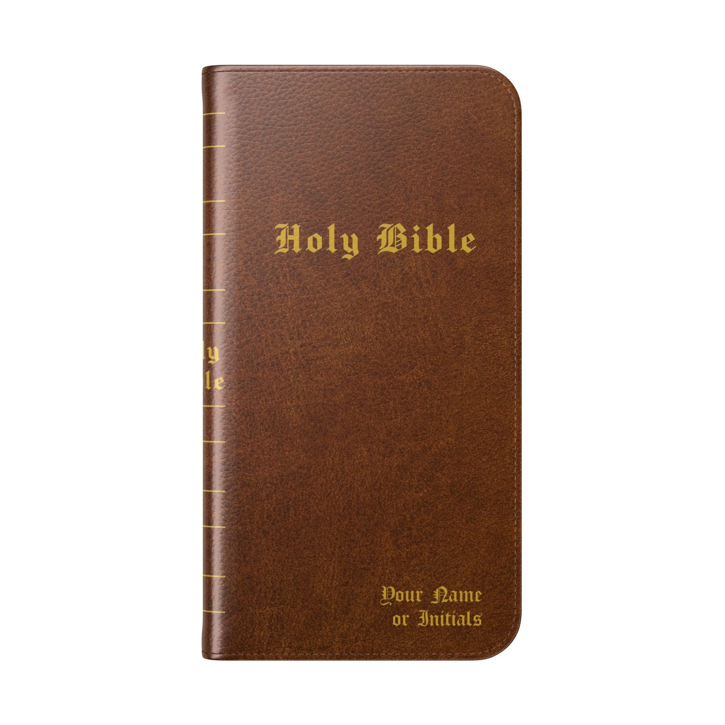 Holy Bible Personalized Phone Wallet | Custom Name or Initials - Brown