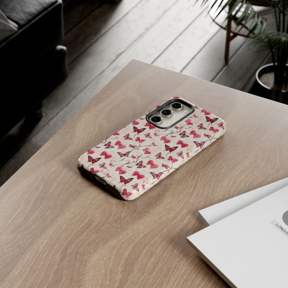 Pink Hearts & Butterflies | Love in Flight Phone Case