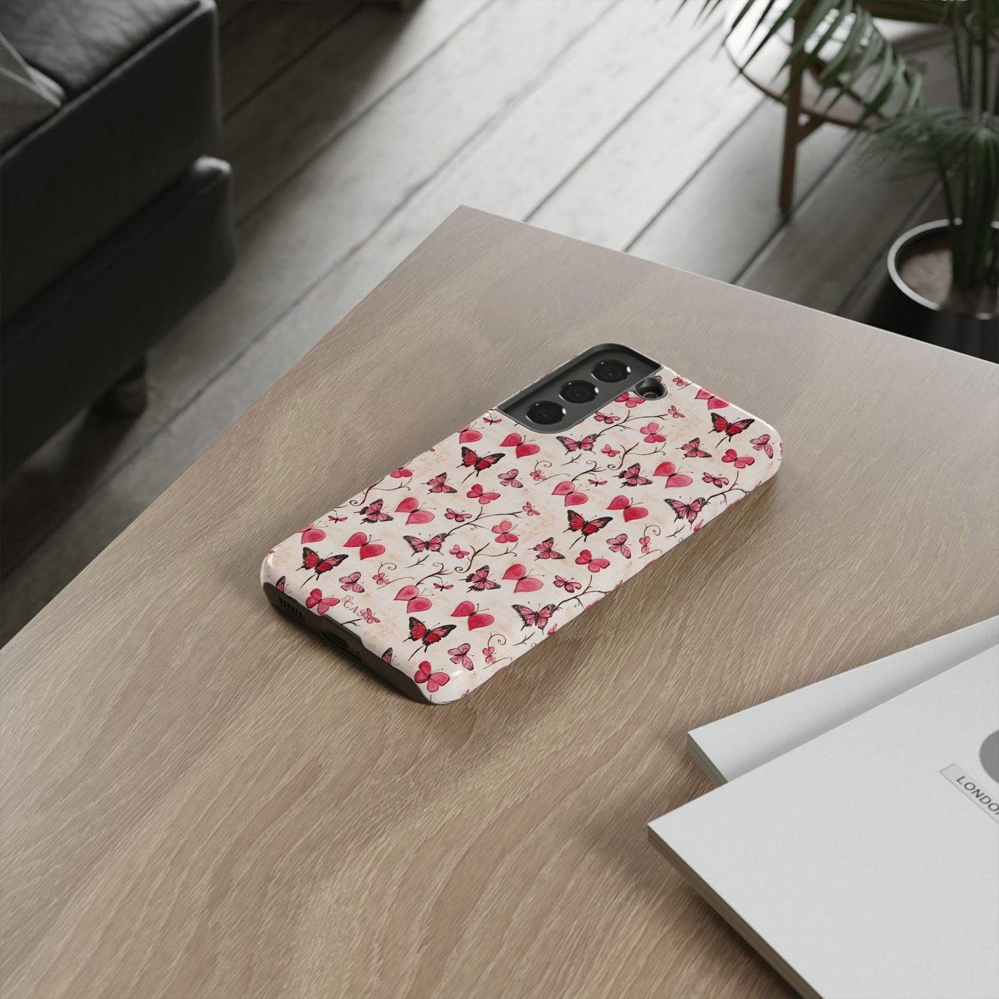 Pink Hearts & Butterflies | Love in Flight Phone Case