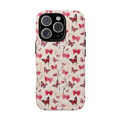 Pink Hearts & Butterflies | Love in Flight Phone Case
