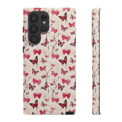 Pink Hearts & Butterflies | Love in Flight Phone Case