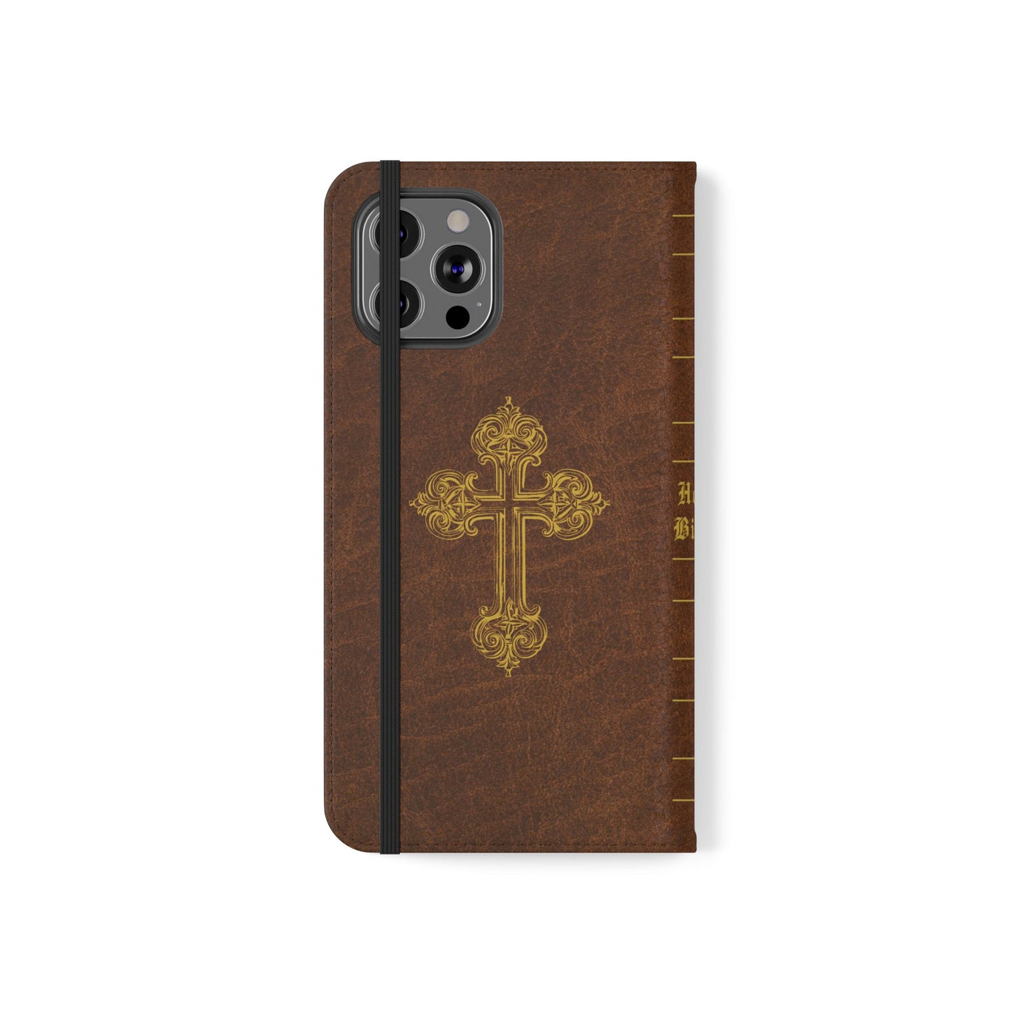 Holy Bible Personalized Phone Wallet | Custom Name or Initials - Brown