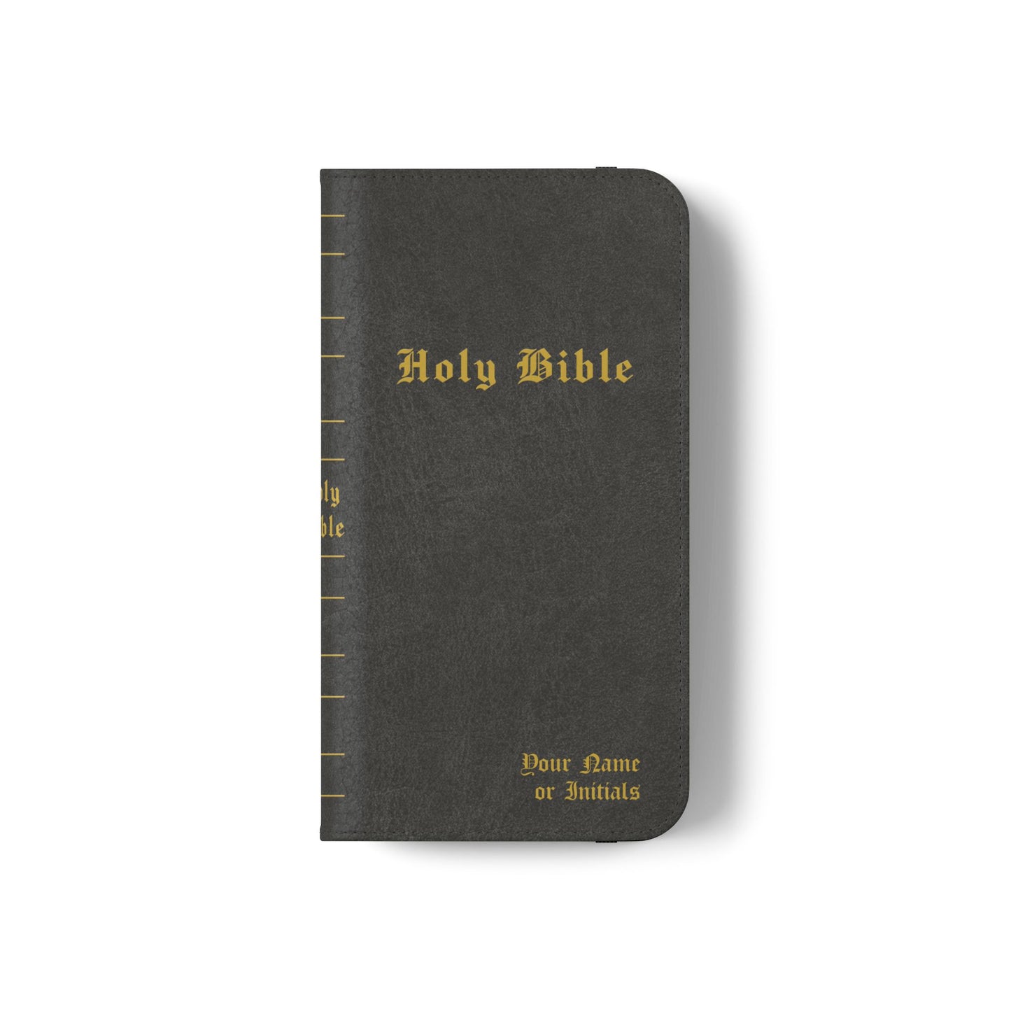 Holy Bible Personalized Phone Wallet | Custom Name or Initials - Black