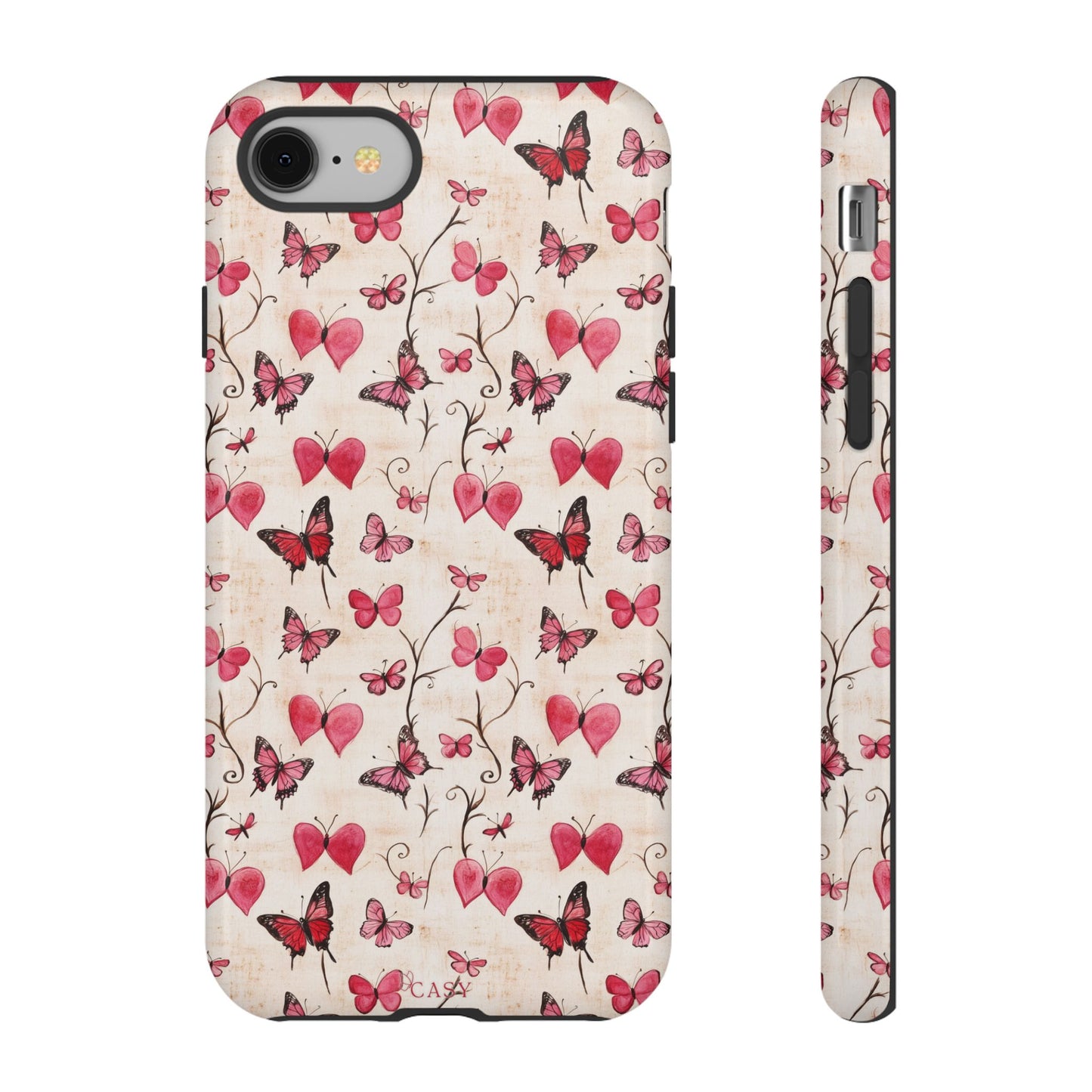 Pink Hearts & Butterflies | Love in Flight Phone Case
