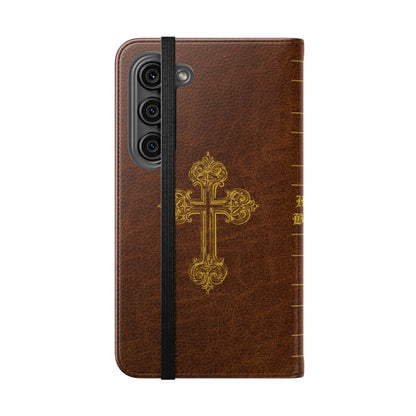 Holy Bible Personalized Phone Wallet | Custom Name or Initials - Brown