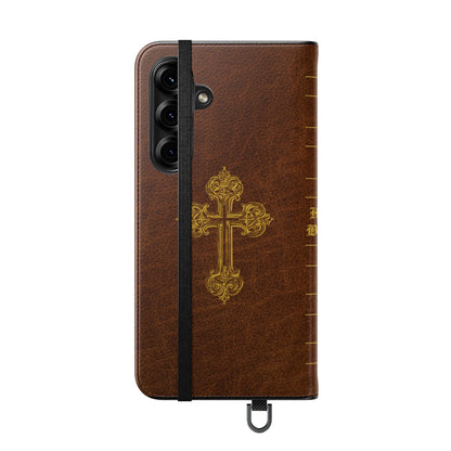 Holy Bible Personalized Phone Wallet | Custom Name or Initials - Brown