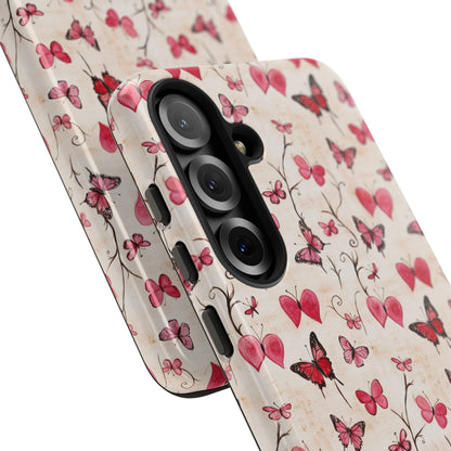 Pink Hearts & Butterflies | Love in Flight Phone Case
