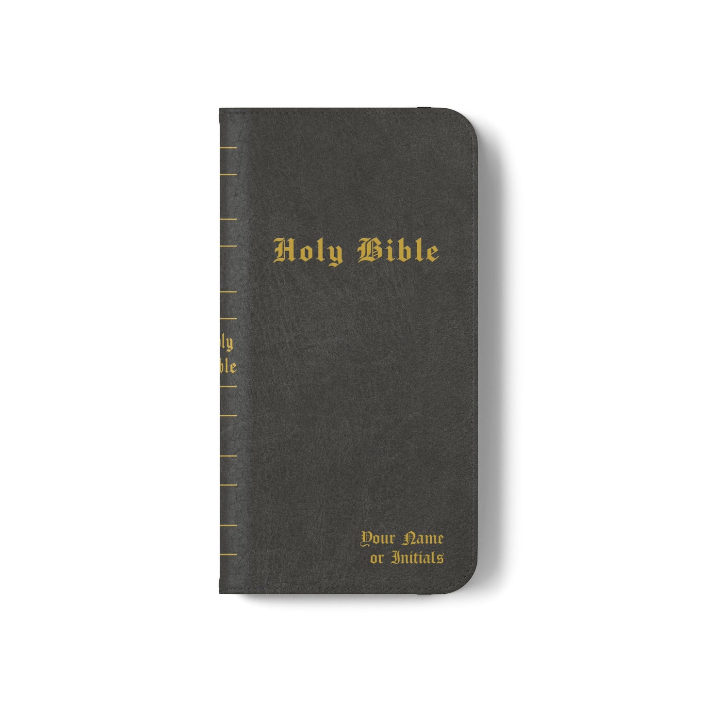 Holy Bible Personalized Phone Wallet | Custom Name or Initials - Black