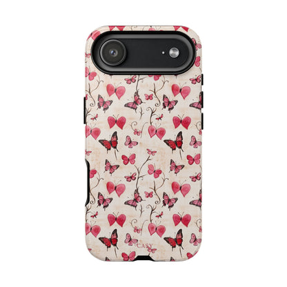 Pink Hearts & Butterflies | Love in Flight Phone Case